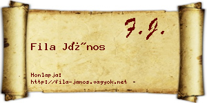 Fila János névjegykártya